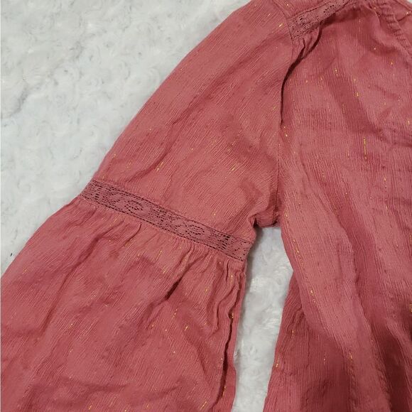 Peasant top metallic gold and pink - Picture 4 of 7